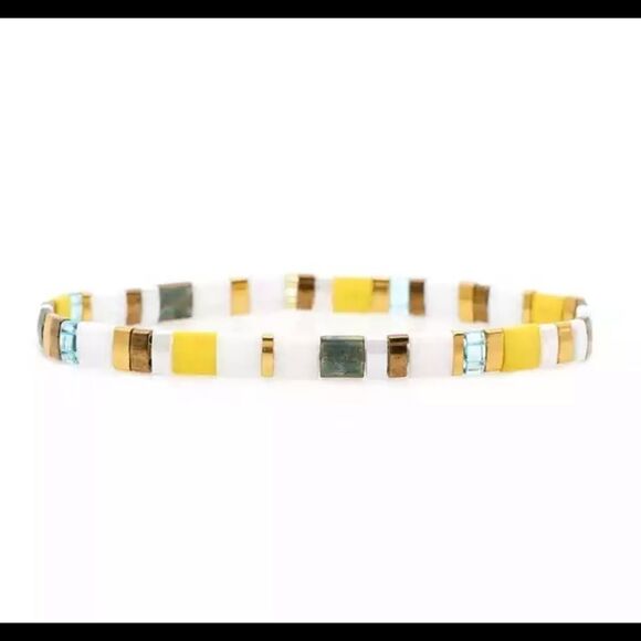Original Miyuki Tila Bead Stretch Bracelet - Picture 1 of 1